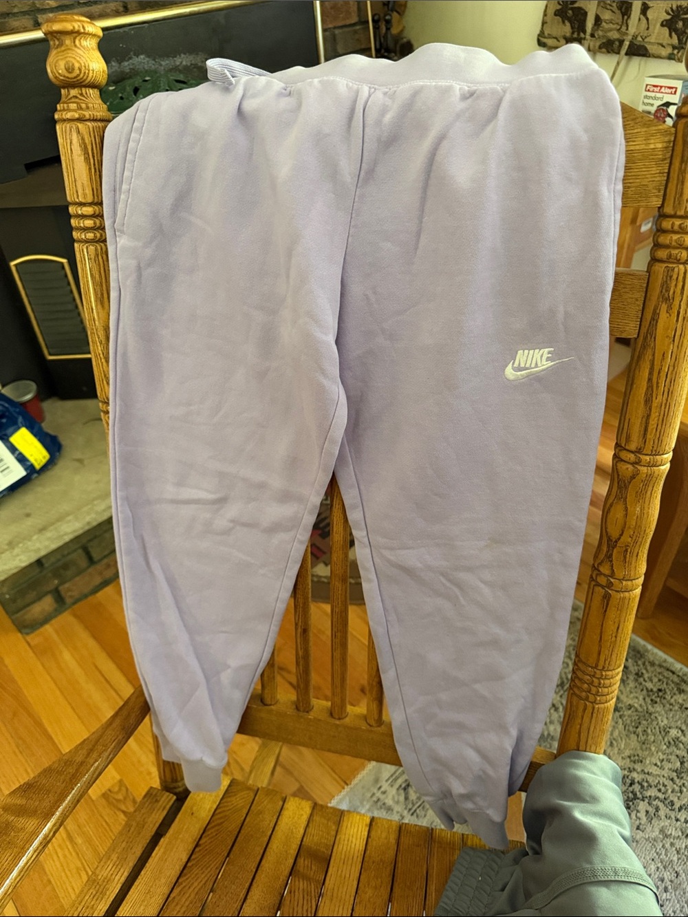 Nike Lilac Crew Fleece Joggers with White Swoosh